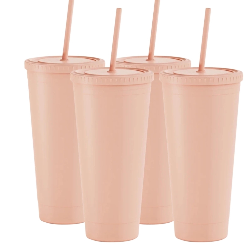 Elegant Peach Tumbler Set
